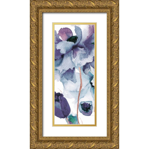 Icy Petals 2 Gold Ornate Wood Framed Art Print with Double Matting by Brown, Victoria