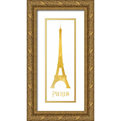 Gold Paris Silhouettes Gold Ornate Wood Framed Art Print with Double Matting by Brown,Victoria