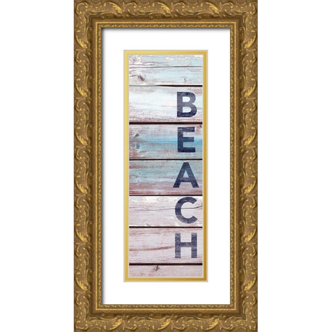 Beach Wood Gold Ornate Wood Framed Art Print with Double Matting by Brown, Victoria
