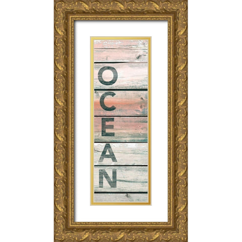 Ocean Wood Gold Ornate Wood Framed Art Print with Double Matting by Brown, Victoria