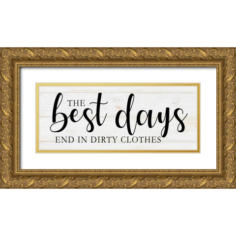 Laundry Words 3 Gold Ornate Wood Framed Art Print with Double Matting by Brown, Victoria