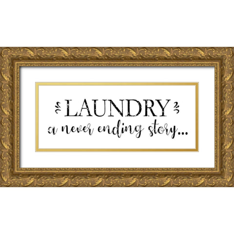 Laundry Words 5 Gold Ornate Wood Framed Art Print with Double Matting by Brown, Victoria
