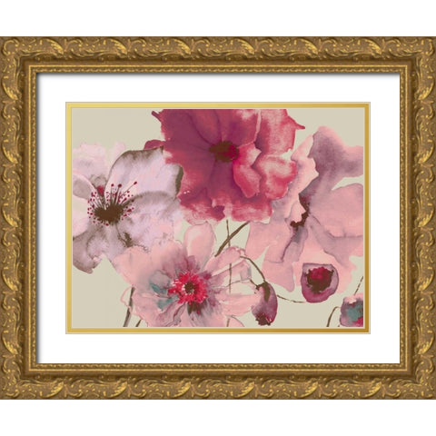 Flowering Pink Hues 2 Gold Ornate Wood Framed Art Print with Double Matting by Brown,Victoria