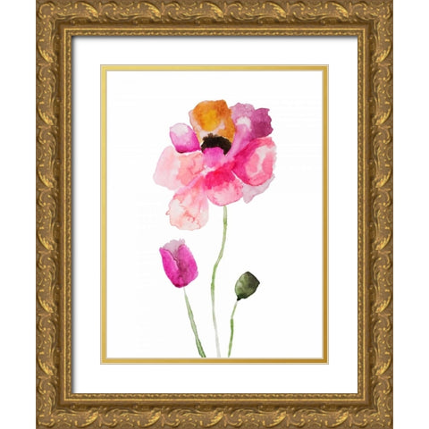 Painted Watercolor Gold Ornate Wood Framed Art Print with Double Matting by Brown, Victoria
