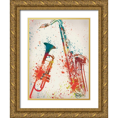 Jazz 2 Gold Ornate Wood Framed Art Print with Double Matting by Brown, Victoria
