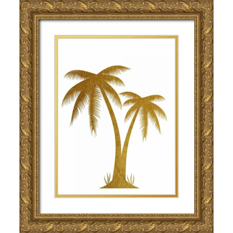 Golden Palm Gold Ornate Wood Framed Art Print with Double Matting by Brown,Victoria
