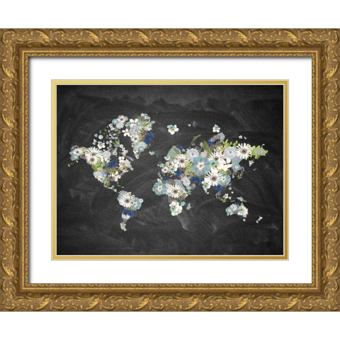 Blooming Map 2 Gold Ornate Wood Framed Art Print with Double Matting by Brown,Victoria
