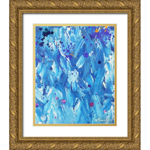 Blue Cobalt 3 Gold Ornate Wood Framed Art Print with Double Matting by Brown,Victoria
