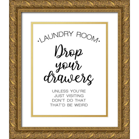 Laundry Words 4 Gold Ornate Wood Framed Art Print with Double Matting by Brown, Victoria