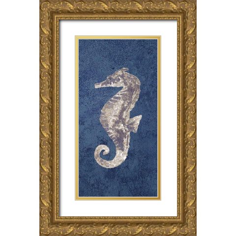 Sea Horse Coastal 1 Gold Ornate Wood Framed Art Print with Double Matting by Brown, Victoria