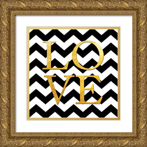 With Love Gold Ornate Wood Framed Art Print with Double Matting by Brown, Victoria