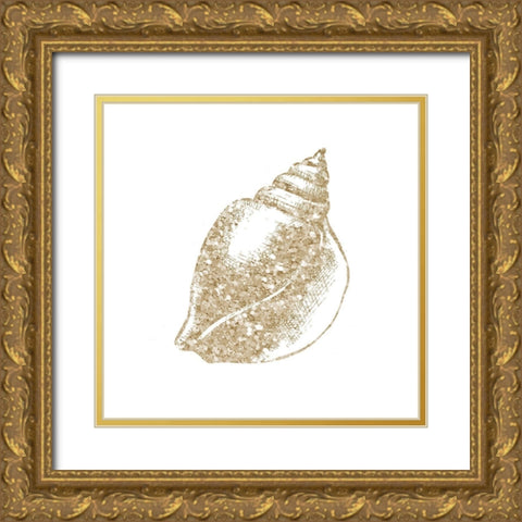 Coastal Studded Shell 1 Gold Ornate Wood Framed Art Print with Double Matting by Brown, Victoria