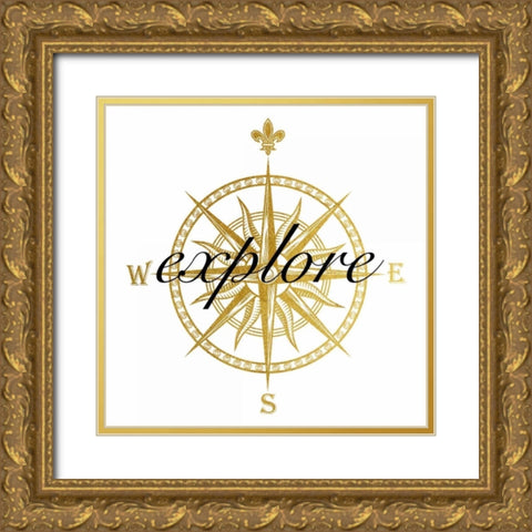 Golden Exploration Gold Ornate Wood Framed Art Print with Double Matting by Brown, Victoria