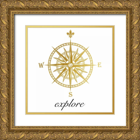 Golden Exploration 2 Gold Ornate Wood Framed Art Print with Double Matting by Brown, Victoria