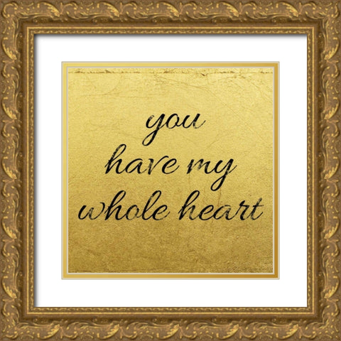 Golden Heart 1 Gold Ornate Wood Framed Art Print with Double Matting by Brown, Victoria