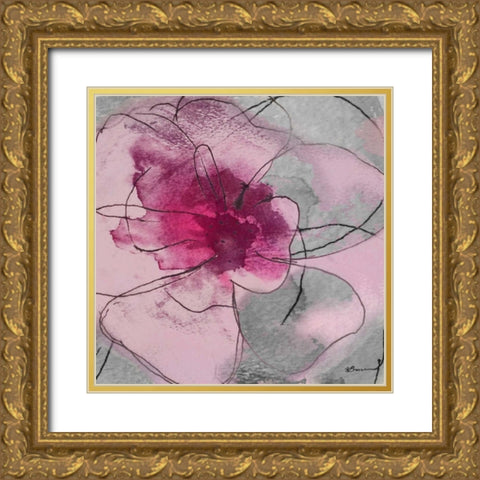 Flower Bomb 1 Gold Ornate Wood Framed Art Print with Double Matting by Brown, Victoria