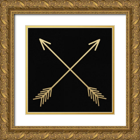 Golden Arrows In The Night Gold Ornate Wood Framed Art Print with Double Matting by Brown, Victoria