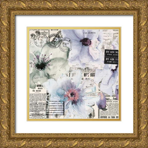 Flowers 19 Gold Ornate Wood Framed Art Print with Double Matting by Brown, Victoria