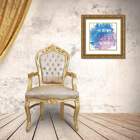 Feathers Gold Ornate Wood Framed Art Print with Double Matting by Brown,Victoria