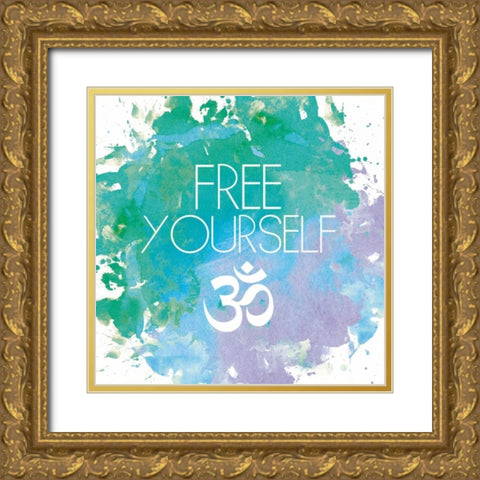 Om Gold Ornate Wood Framed Art Print with Double Matting by Brown,Victoria