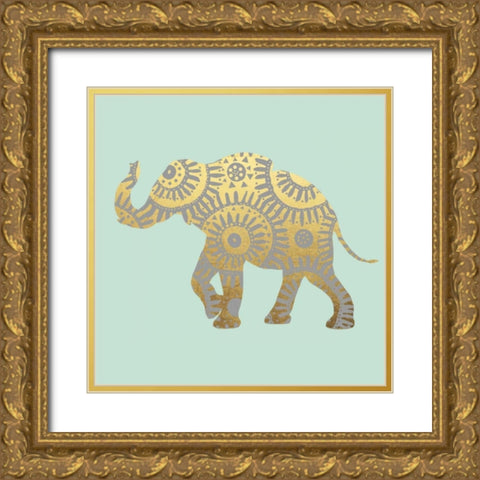Elephant 1 Gold Ornate Wood Framed Art Print with Double Matting by Brown,Victoria