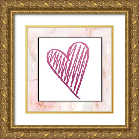 Glam Heart Gold Ornate Wood Framed Art Print with Double Matting by Brown, Victoria