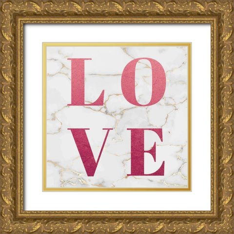 Marble Love Gold Ornate Wood Framed Art Print with Double Matting by Brown, Victoria