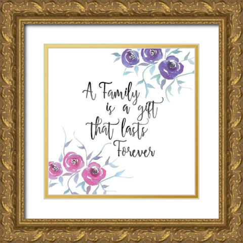 Family Gold Ornate Wood Framed Art Print with Double Matting by Brown, Victoria