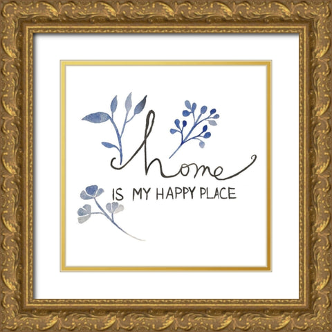 Home Gold Ornate Wood Framed Art Print with Double Matting by Brown, Victoria