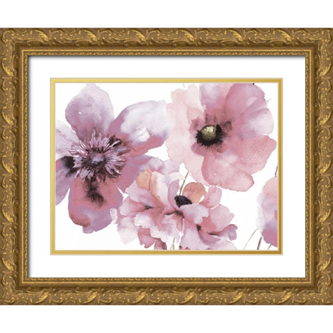 Flowering Pink Hues 1 Gold Ornate Wood Framed Art Print with Double Matting by Brown,Victoria
