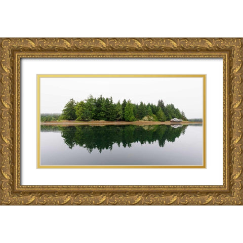 Last Harbour Gold Ornate Wood Framed Art Print with Double Matting by Kostka, Vladimir