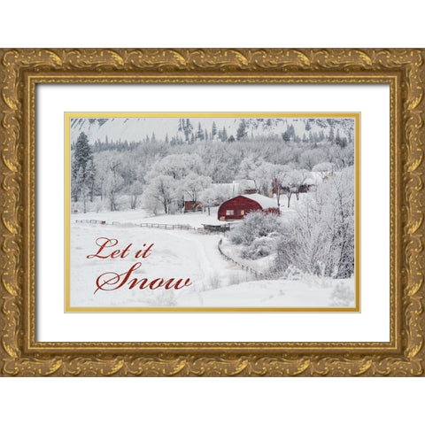 Farming Snow Fall 1 Gold Ornate Wood Framed Art Print with Double Matting by Kostka, Vladimir