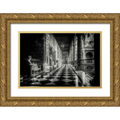 Harlequin Hallway Gold Ornate Wood Framed Art Print with Double Matting by Kostka, Vladimir