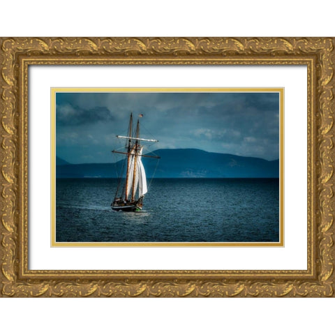 Sailing Away Gold Ornate Wood Framed Art Print with Double Matting by Kostka, Vladimir