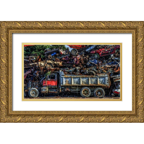 Recycled Gold Ornate Wood Framed Art Print with Double Matting by Kostka, Vladimir