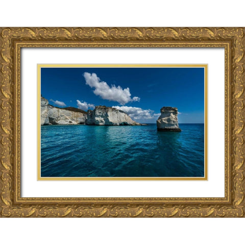 Milos Rocks 1 Gold Ornate Wood Framed Art Print with Double Matting by Kostka, Vladimir