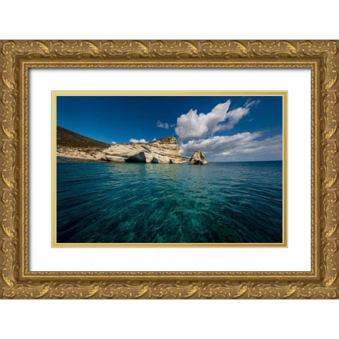 Milos Rocks 2 Gold Ornate Wood Framed Art Print with Double Matting by Kostka, Vladimir