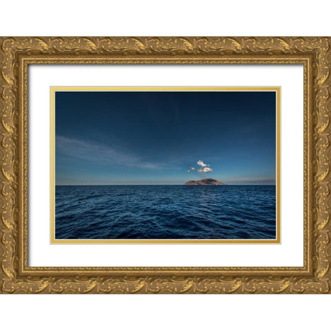 Milos Rocks Island Gold Ornate Wood Framed Art Print with Double Matting by Kostka, Vladimir