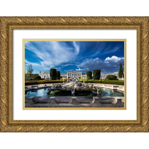 Portugal Palace 2 Gold Ornate Wood Framed Art Print with Double Matting by Kostka, Vladimir
