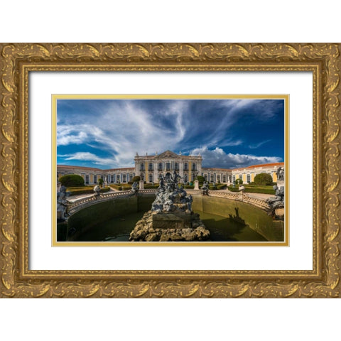 Portugal Palace 3 Gold Ornate Wood Framed Art Print with Double Matting by Kostka, Vladimir
