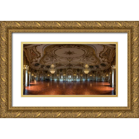 Portugal Palace 5 Gold Ornate Wood Framed Art Print with Double Matting by Kostka, Vladimir