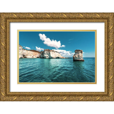 Rocks of Milos 1 Gold Ornate Wood Framed Art Print with Double Matting by Kostka, Vladimir