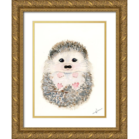 Hedgehog 1 Gold Ornate Wood Framed Art Print with Double Matting by Barski, Karen