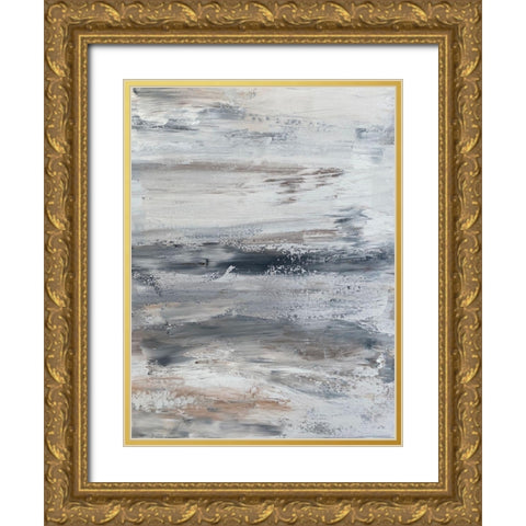 Furious Smears 1 Gold Ornate Wood Framed Art Print with Double Matting by Barski, Karen