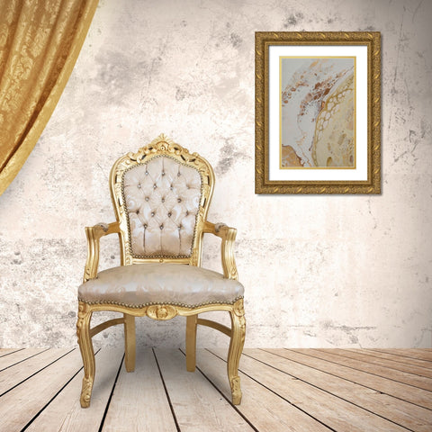 Crackling Conversations Split 1 Gold Ornate Wood Framed Art Print with Double Matting by Barski, Karen