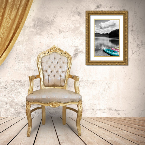 Kayak Pastels Gold Ornate Wood Framed Art Print with Double Matting by Foschino, Suzanne