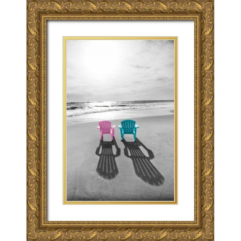 Adirondak Pastels Gold Ornate Wood Framed Art Print with Double Matting by Foschino, Suzanne