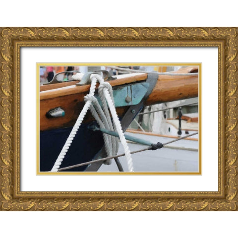Sailboat Lines Gold Ornate Wood Framed Art Print with Double Matting by Foschino, Suzanne
