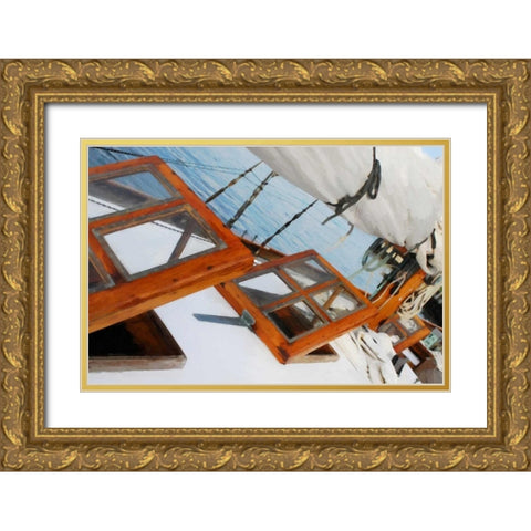 Sailboat Topside Gold Ornate Wood Framed Art Print with Double Matting by Foschino, Suzanne