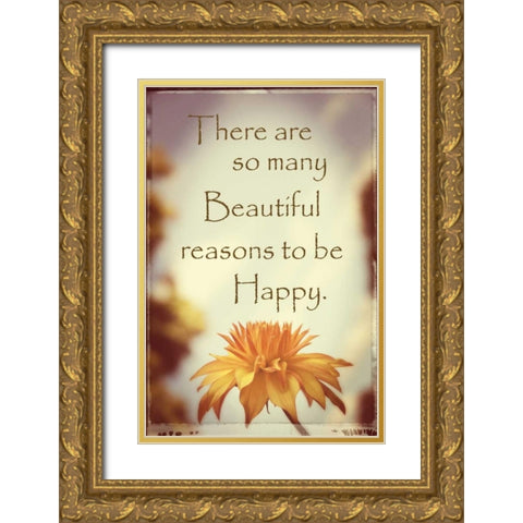 Reasons to Be Happy Gold Ornate Wood Framed Art Print with Double Matting by Foschino, Suzanne